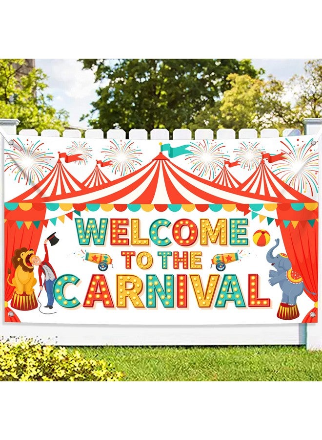 KatchOn, Welcome To The Carnival Banner - XtraLarge 72x44 Inch | Carnival Backdrop, Carnival Decorations, Carnival Theme Party Decorations | Carnival Games, Circus Theme Party Decorations - Image 1