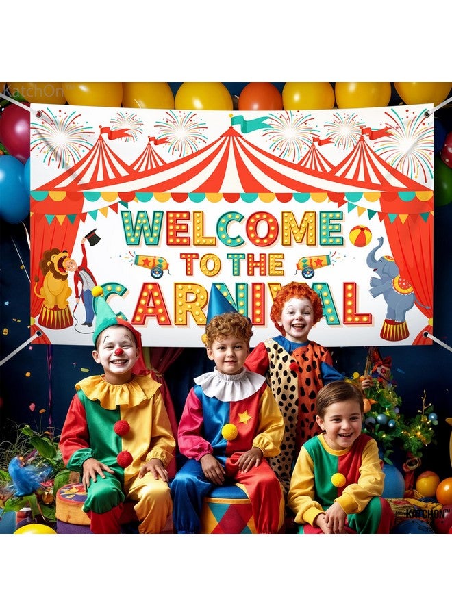 KatchOn, Welcome To The Carnival Banner - XtraLarge 72x44 Inch | Carnival Backdrop, Carnival Decorations, Carnival Theme Party Decorations | Carnival Games, Circus Theme Party Decorations - Image 4
