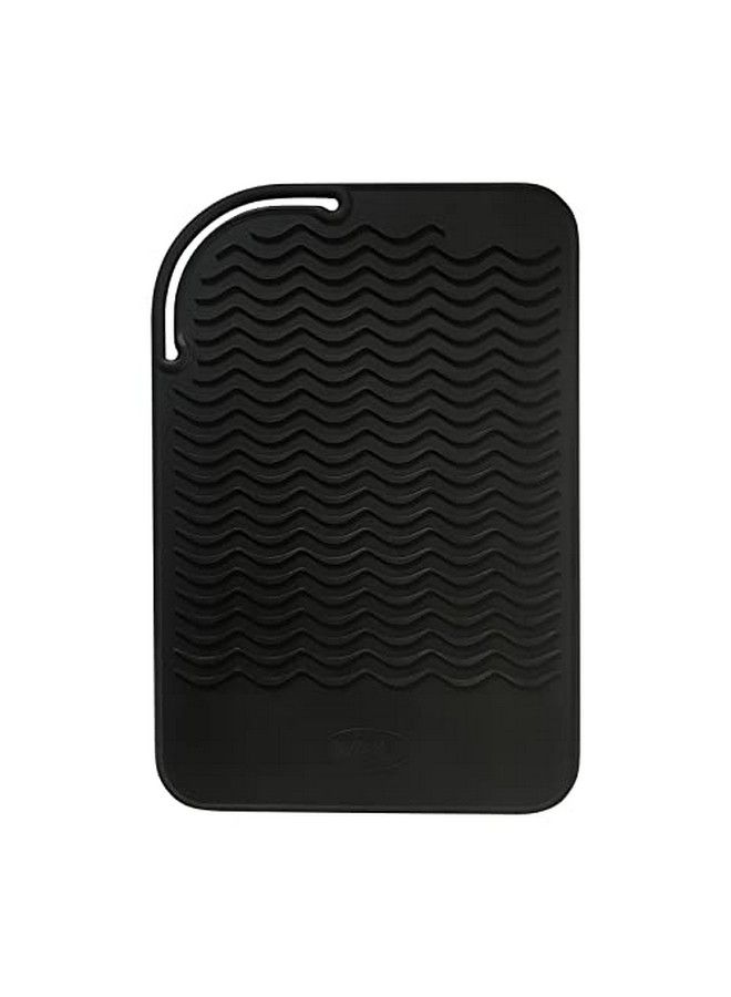 Sygile حصيرة سفر سيليكون مقاومة للحرارة بحجم أكبر 11" × 7.5" وسادة مضادة للحرارة لمكواة الشعر ومكواة التجعيد والمكواة المسطحة وأدوات تصفيف الشعر الساخنة الأخرى باللون الأسود - Image 2