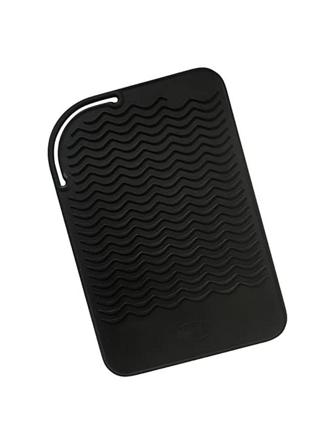 Sygile حصيرة سفر سيليكون مقاومة للحرارة بحجم أكبر 11" × 7.5" وسادة مضادة للحرارة لمكواة الشعر ومكواة التجعيد والمكواة المسطحة وأدوات تصفيف الشعر الساخنة الأخرى باللون الأسود - Image 3