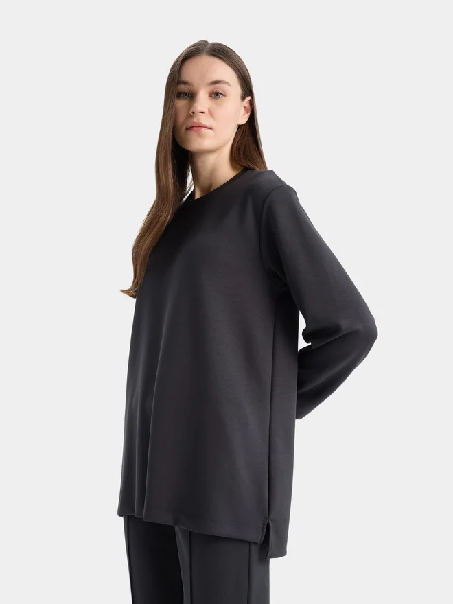 DeFacto DeFacto Women Black Solid Long Sleeve T-Shirt
