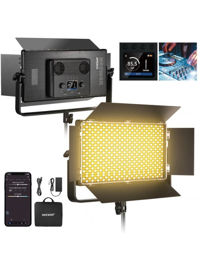 نيوير AP100B 100W Bi Color LED Panel Video Light Kit - Image 1