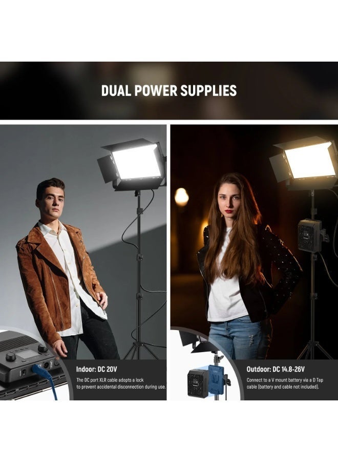 نيوير AP100B 100W Bi Color LED Panel Video Light Kit - Image 4