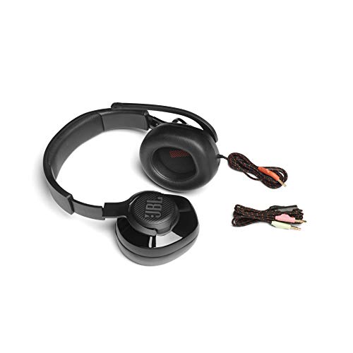 JBL Quantum 200 - Wired over-ear gaming headset with Voice focus directional flip-up mic and memory foam ear cushions (Black) - Image 4