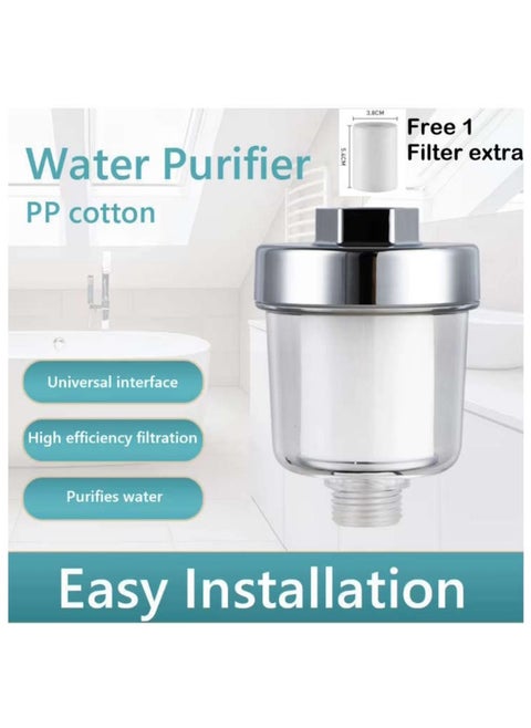 Shower Filtration System for Hard Water, Water Softener Shower Head Filter with PP cotton Filter Cartridge(Free 1 Replacement Filter)