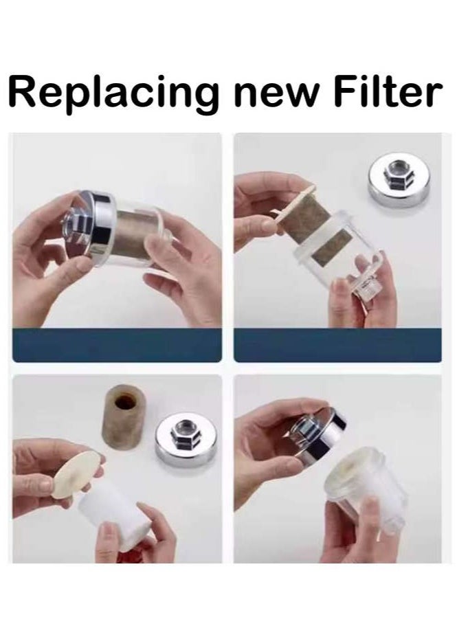 Generic - Shower Filtration System for Hard Water, Water Softener Shower Head Filter with PP cotton Filter Cartridge(Free 1 Replacement Filter) - Image 1