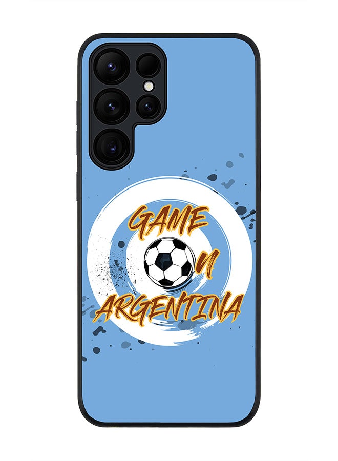 Stylizedd Rugged Black edge case for Samsung Galaxy S24 Ultra, Slim fit Soft Case Flexible Anti Drop TPU Gel Thin Cover- Game on Argentina - Image 1