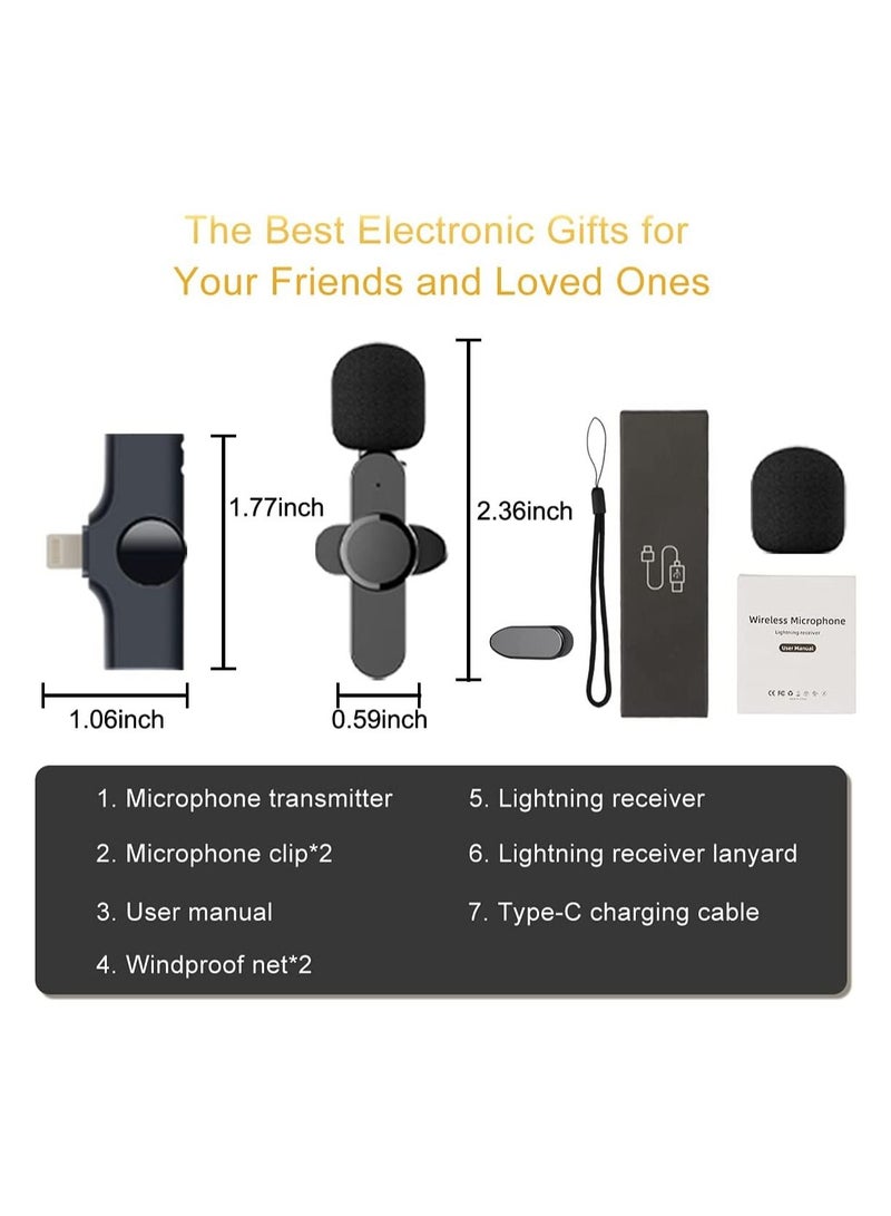Wireless Lavalier Microphone for iPhone/iPad, Mini Plug-Play Wireless Lapel Mic for Recording TikTok YouTube Live, Noise Reduction/Monitor Sound - Image 3