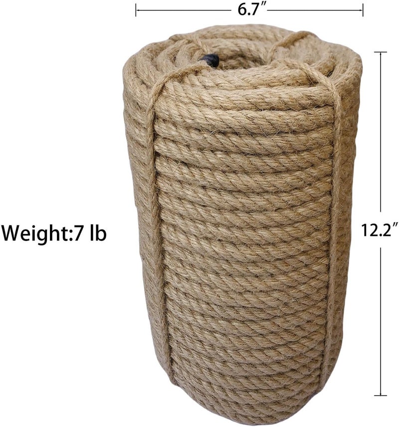 IlikeEC Jute Rope 12mm, 164 Feet 7lb Thick Garden Jute Twine String for DIY Cat Scratcher, Gardening, Bundling and Wall Hanging Craft Decorative (Brown) - Image 2