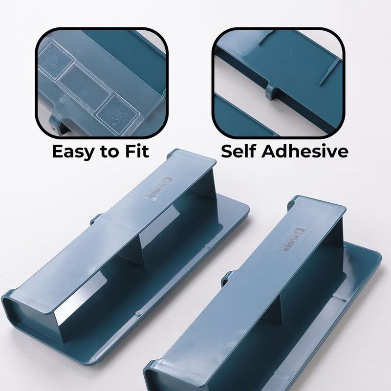 Kuber Industries Kuber Industries Wall Mounted Shoe Rack for HomeQuality ABSPVCCompact DurableSelfAdhesiveUnique DesignShoe Stand For Bathroom BedroomPack of 21354ABlue  - Image 4