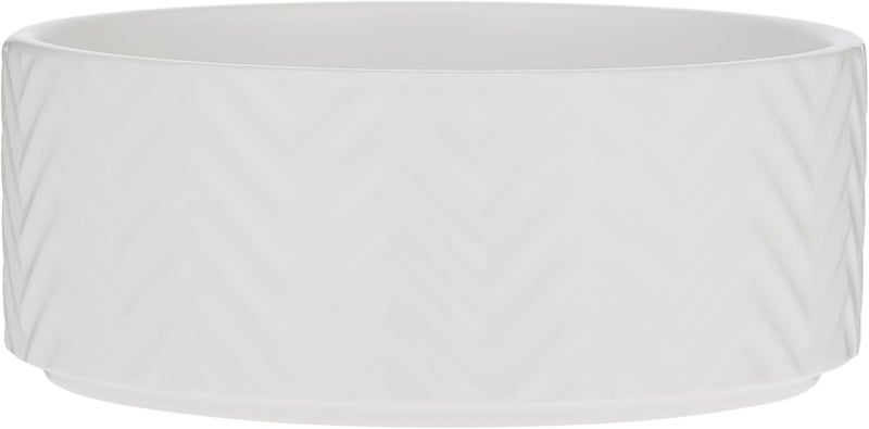 Trixie Wavy Pattern Ceramic Dog Bowl - White 16cm - Image 2