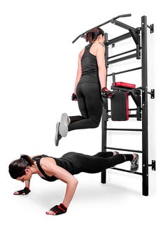 Max Strength Multifunctional Wall Bars with Pull-Up Bar, Dip Station & Bench - Home Gym Strength Training Station  - Image 2