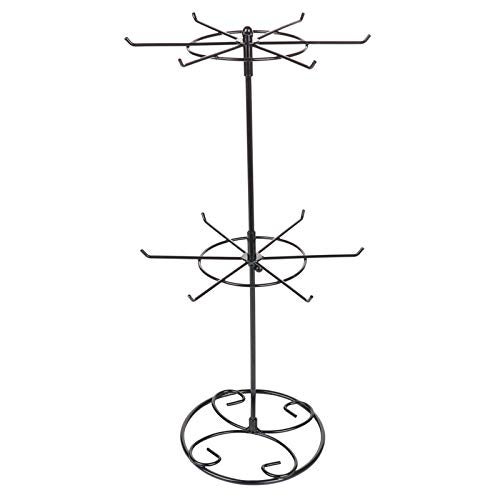 Eitonbu 2 Tier Jewelry Display Holder,Retail Spinner Display Stand,Rotating Bracelet Storage Rack,Dressing Table,Black - Image 1