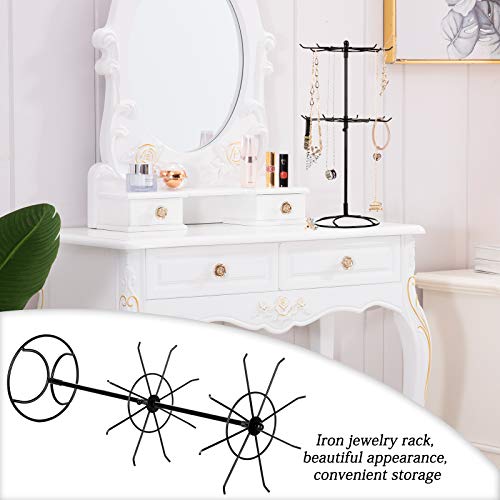 Eitonbu 2 Tier Jewelry Display Holder,Retail Spinner Display Stand,Rotating Bracelet Storage Rack,Dressing Table,Black - Image 5