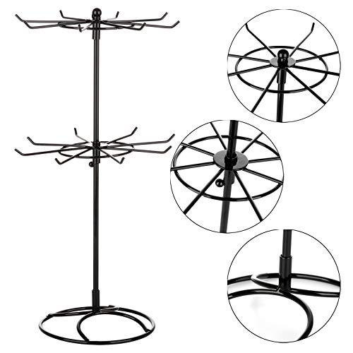 Eitonbu 2 Tier Jewelry Display Holder,Retail Spinner Display Stand,Rotating Bracelet Storage Rack,Dressing Table,Black - Image 4