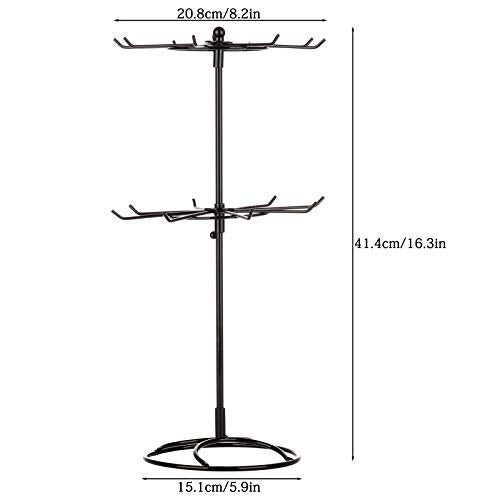 Eitonbu 2 Tier Jewelry Display Holder,Retail Spinner Display Stand,Rotating Bracelet Storage Rack,Dressing Table,Black - Image 2