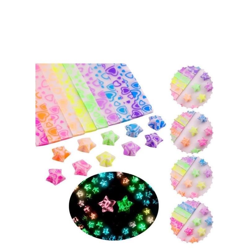 SOLARAE 840 Sheets Star Paper Strip, Luminous Origami Star Paper Strips Glow in The Dark Folding Strips Star Origami Paper Strips Decoration - Image 2