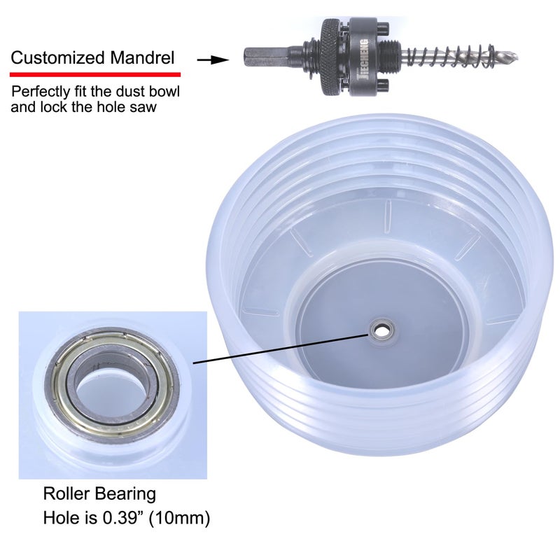 JIECHENG Universal Hole Saw Dust Bowl Large - Semi-Transparent Design, Ideal for Recessed Light Installations - Image 5