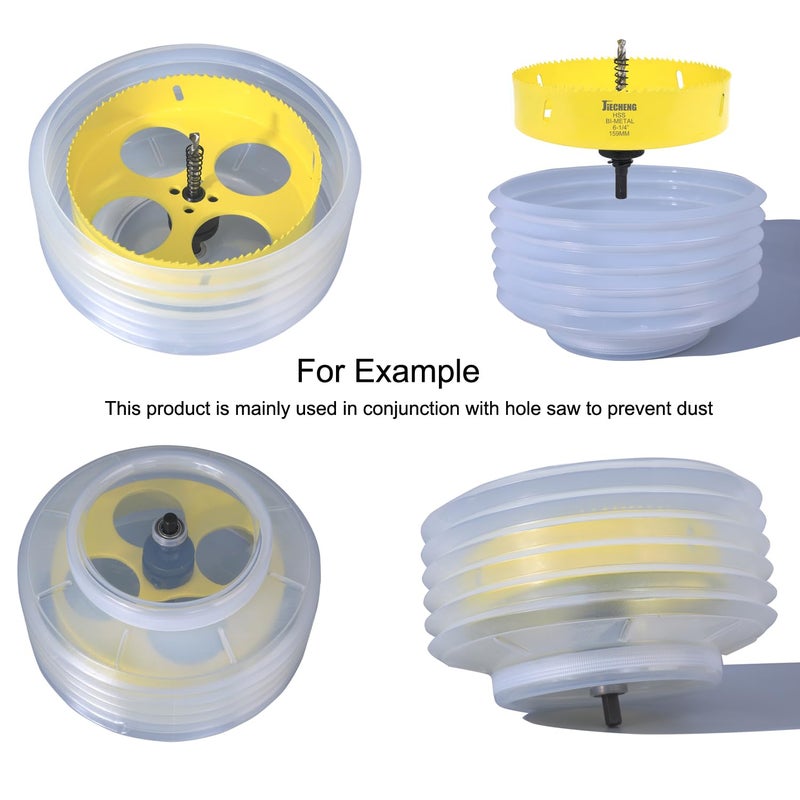 JIECHENG Universal Hole Saw Dust Bowl Large - Semi-Transparent Design, Ideal for Recessed Light Installations - Image 3