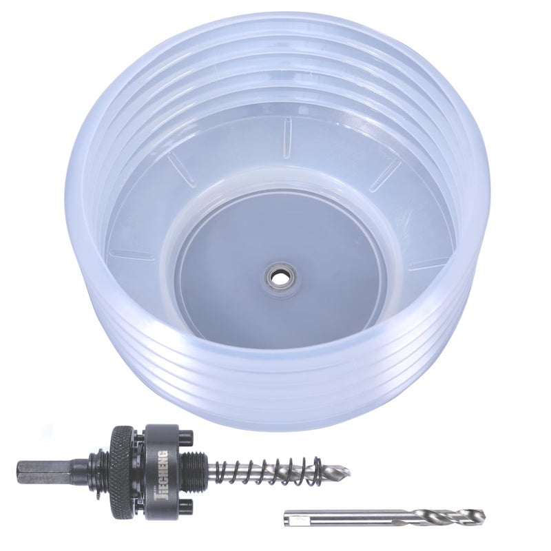 JIECHENG Universal Hole Saw Dust Bowl Large - Semi-Transparent Design, Ideal for Recessed Light Installations - Image 1