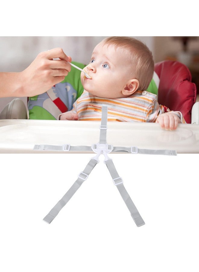 Jiawu 5 Point Baby Safety Strap Belt, Adjustable Universal Replacement High Chair Straps Harness Straps, Sturdy and Comfort Material for Pushchair, Stroller, Easy to Use(White Button 5-Point Strap) - Image 3