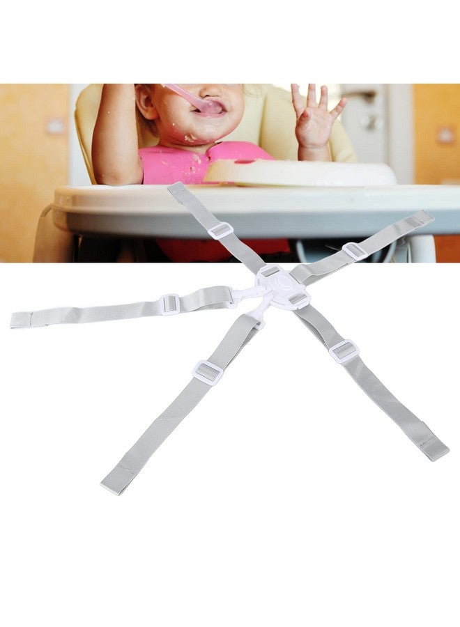 Jiawu 5 Point Baby Safety Strap Belt, Adjustable Universal Replacement High Chair Straps Harness Straps, Sturdy and Comfort Material for Pushchair, Stroller, Easy to Use(White Button 5-Point Strap) - Image 2