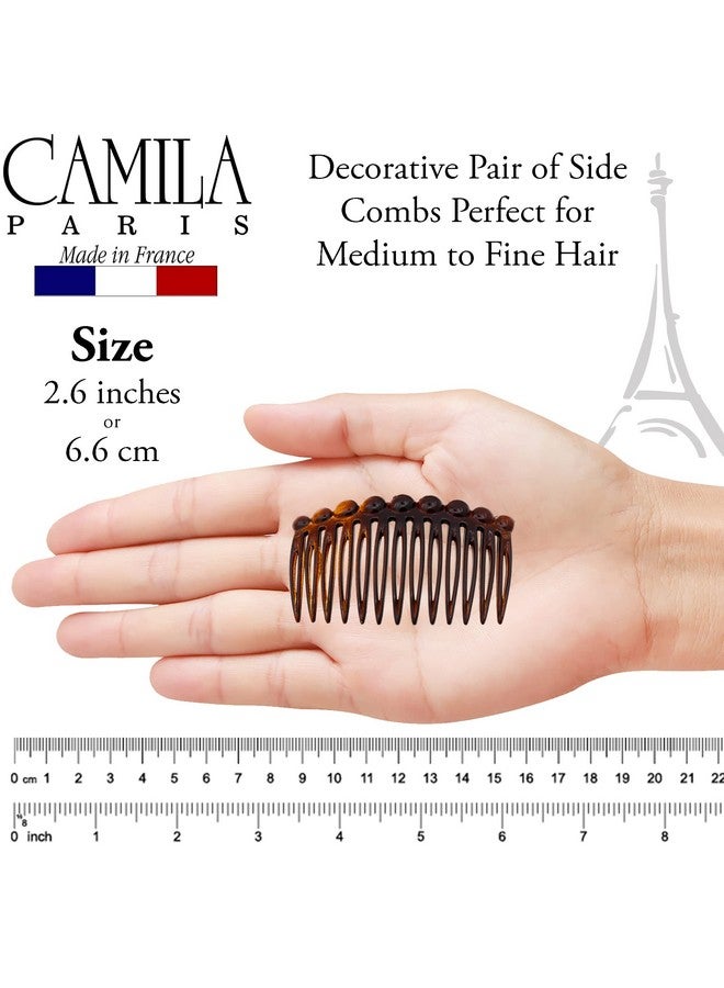Camila Paris CP33/2 French Hair Side Comb Small Tortoise Shell French Twist Hair Combs Decorative, Strong Hold Hair Clips for Women Bun Chignon Up-Do Styling Girls Hair Accessories, Made in France - Image 3