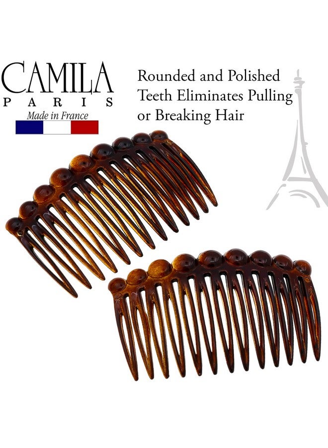 Camila Paris CP33/2 French Hair Side Comb Small Tortoise Shell French Twist Hair Combs Decorative, Strong Hold Hair Clips for Women Bun Chignon Up-Do Styling Girls Hair Accessories, Made in France - Image 5