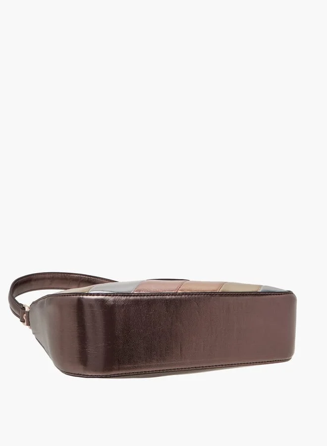 Paprika Women's Panelled Shoulder Bag with Detachable Straps and Zip Closure