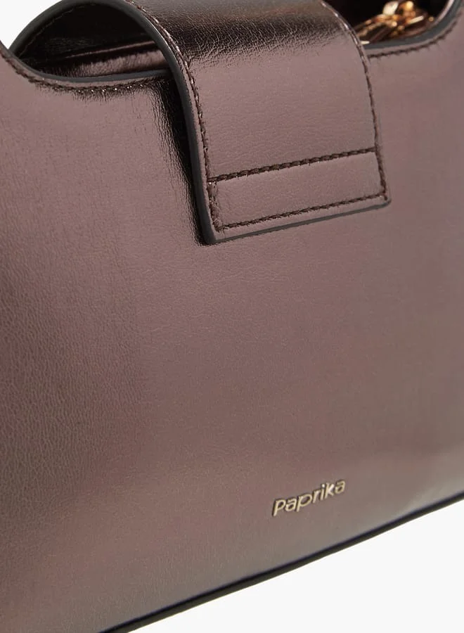 Paprika Women's Panelled Shoulder Bag with Detachable Straps and Zip Closure