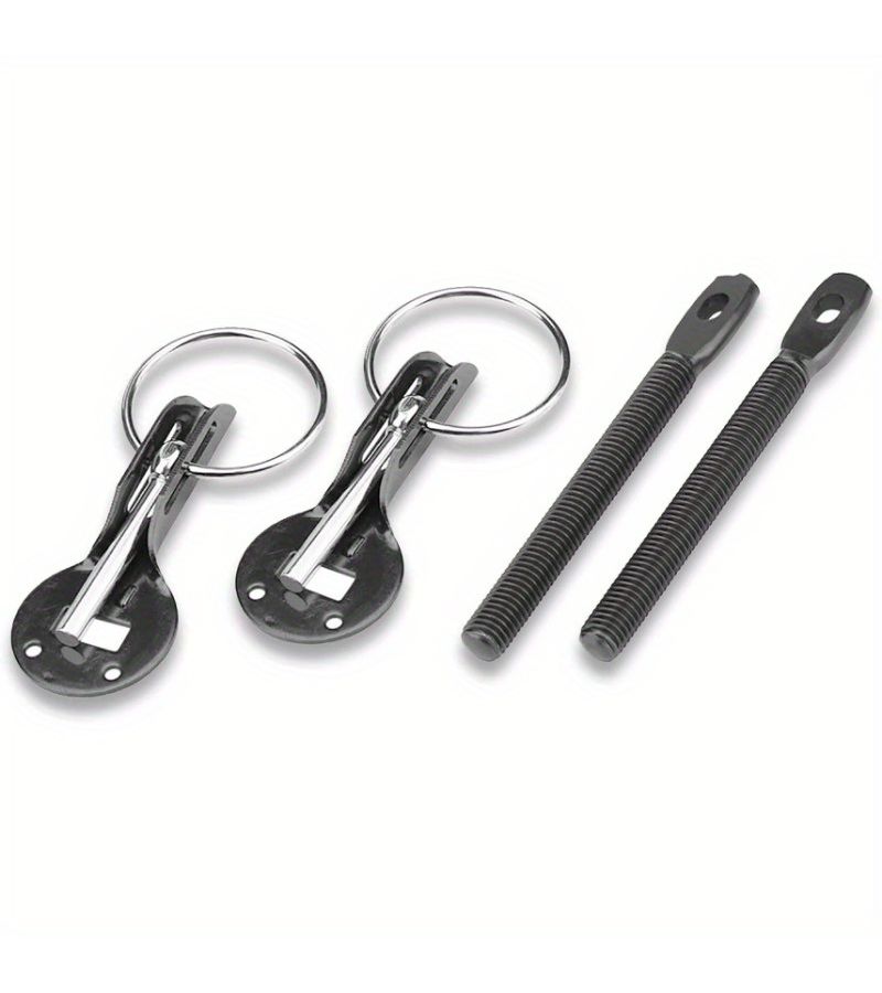 Red Racing Hood Pins Kit Universal Bonnet Latch for Car Aluminum Key Locking - Image 3