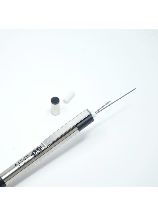 Zebra Pen قلم رصاص ميكانيكي ستيل M مع إعادة تعبئة ممحاة 7 قطع - Image 3