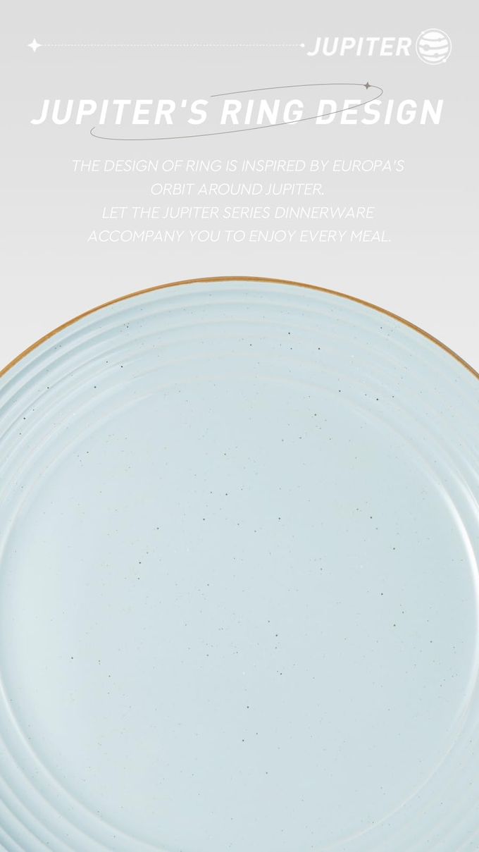 Famiware Jupiter Dinnerware Set, Plates and Bowls Sets for 4, Microwave and Dishwasher Safe, Scratch Resistant, 12 Pieces Dishes Set, Light Blue - Image 3