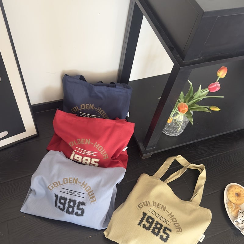 South Korea Ins Niche Design Large Capacity Digital Canvas Bag Fashionable All-Match Student Class Shoulder Bag Shopping Bag - Image 2