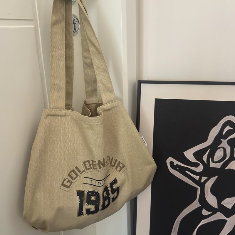 South Korea Ins Niche Design Large Capacity Digital Canvas Bag Fashionable All-Match Student Class Shoulder Bag Shopping Bag - Image 5