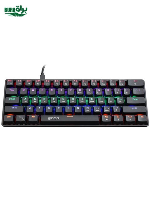 HXSJ V900 61 Keys Cool Lighting Effect Mechanical Wired Keyboard(Black)