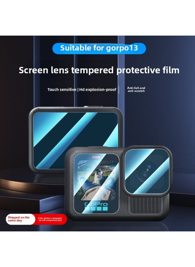 Loquat GoPro Hero13 Tempered Film Screen Lens Sticker Protective Film Accessories Sports Camera Silicone Cover Cross Border-Color:Gopro13 Lens Cap  - Image 4