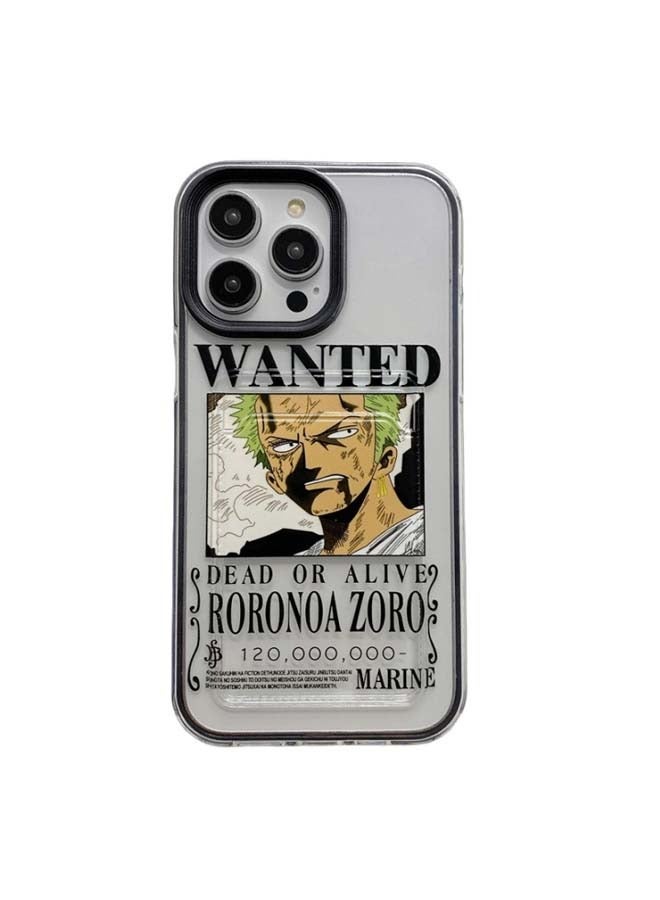 iPhone 15 PLUS mobile phone case, full of One Piece Roronoa Zoro pattern  - Image 1