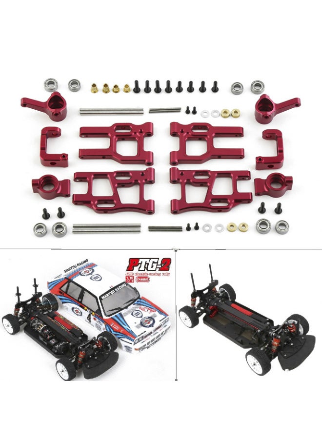 Generic - LC Racing PTG-2 Tensile Metal Upgrade Kit Front And Rear Swing Arm Steering Rear Axle C Seat Bolt Bearing-Color:Black Steering Cup - Image 1