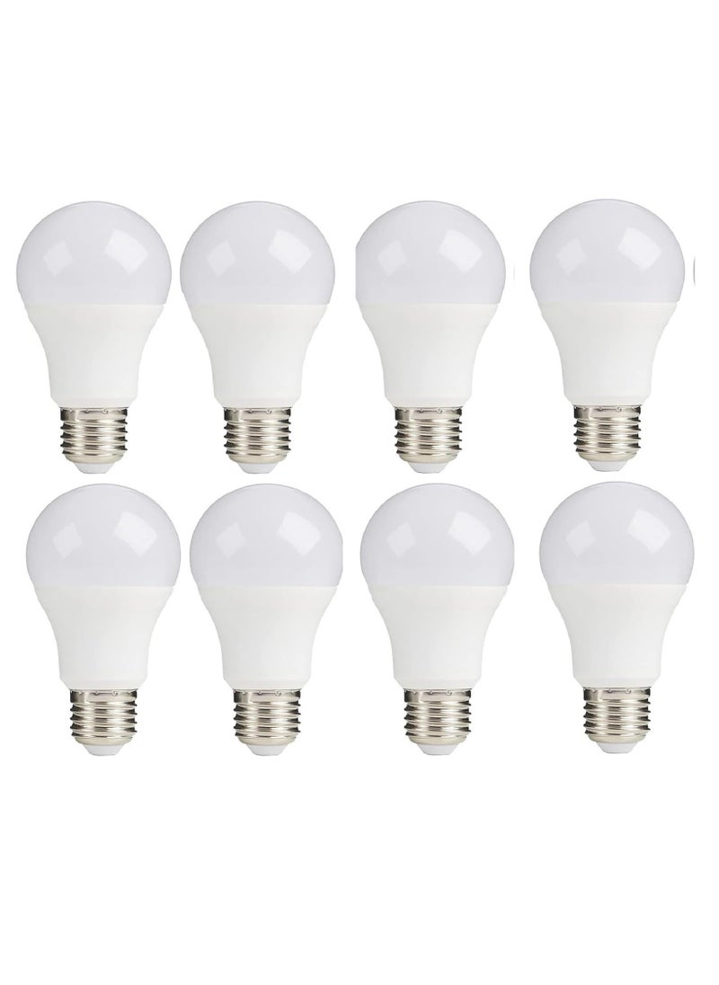 Generic 9 watt LED bulb - E27 screw cap - provides all lighting uses inside the house - (yellow light) (8), 9.0 watts 