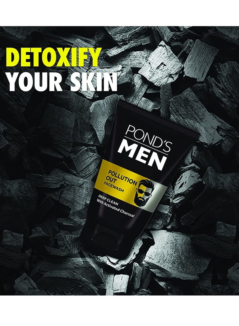 Men Pollution Out Activated Charcoal Deep Clean Facewash, 100 g