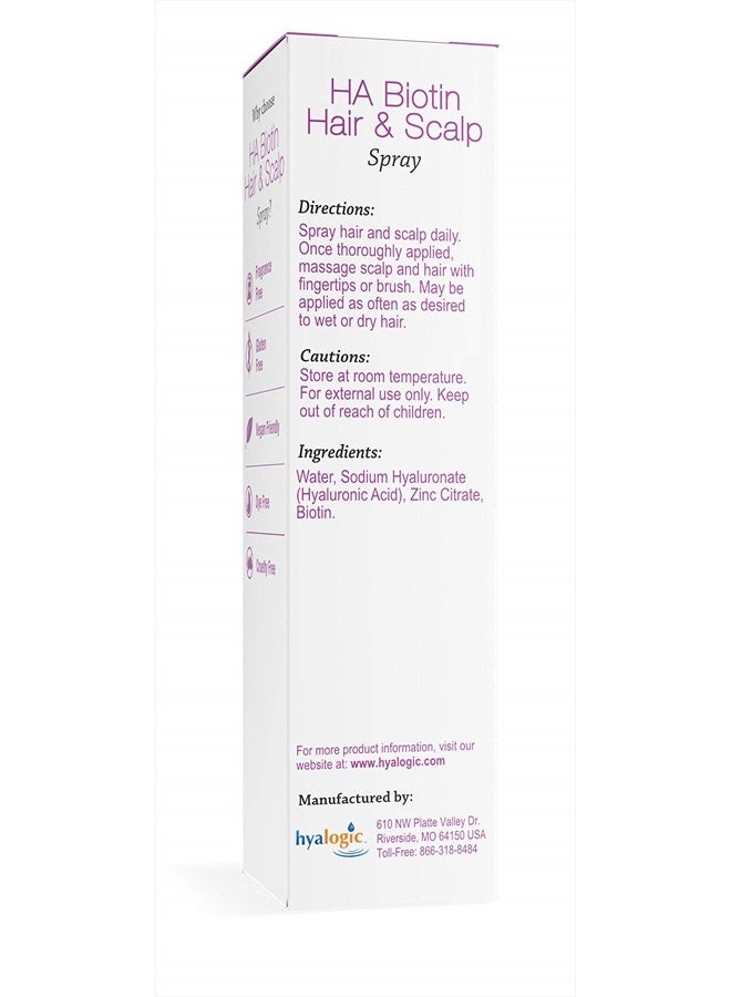Hyalogic Biotin Hair Thickening Spray w/Hyaluronic Acid for Thinning Hair Treatment | Promotes Thicker Healthy Hair & Healthy Scalp | Volumizing Hair Products | Scalp Spray | 4 fl oz (118ml) - Image 2