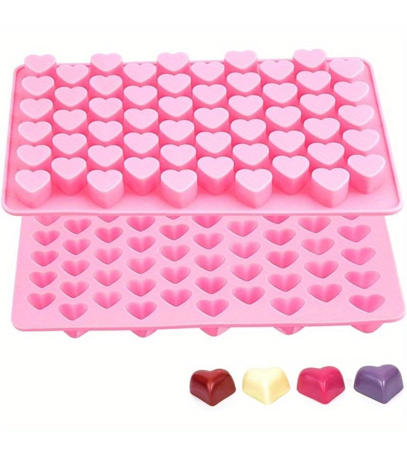 Pink Heart Shaped Silicone Mold for Mini Chocolate Drips Candy Dog Treats Jelly - Image 4