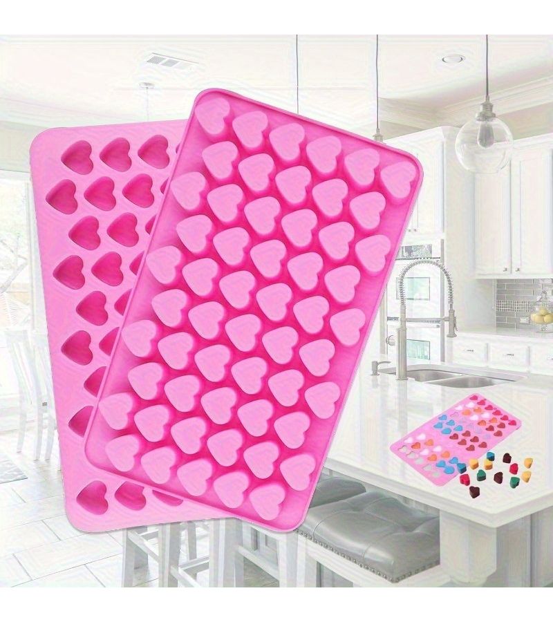 Pink Heart Shaped Silicone Mold for Mini Chocolate Drips Candy Dog Treats Jelly - Image 3