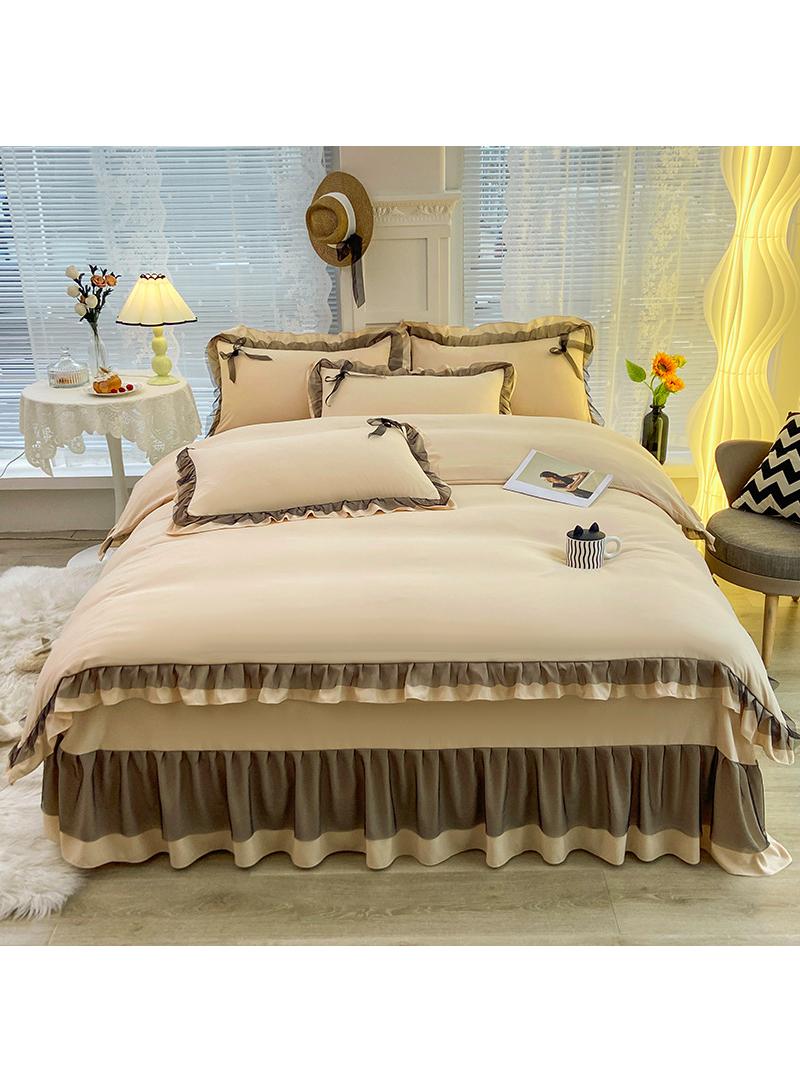 General Simple Solid Color Washable Bed Sheet And Duvet Cover Set  - Image 1