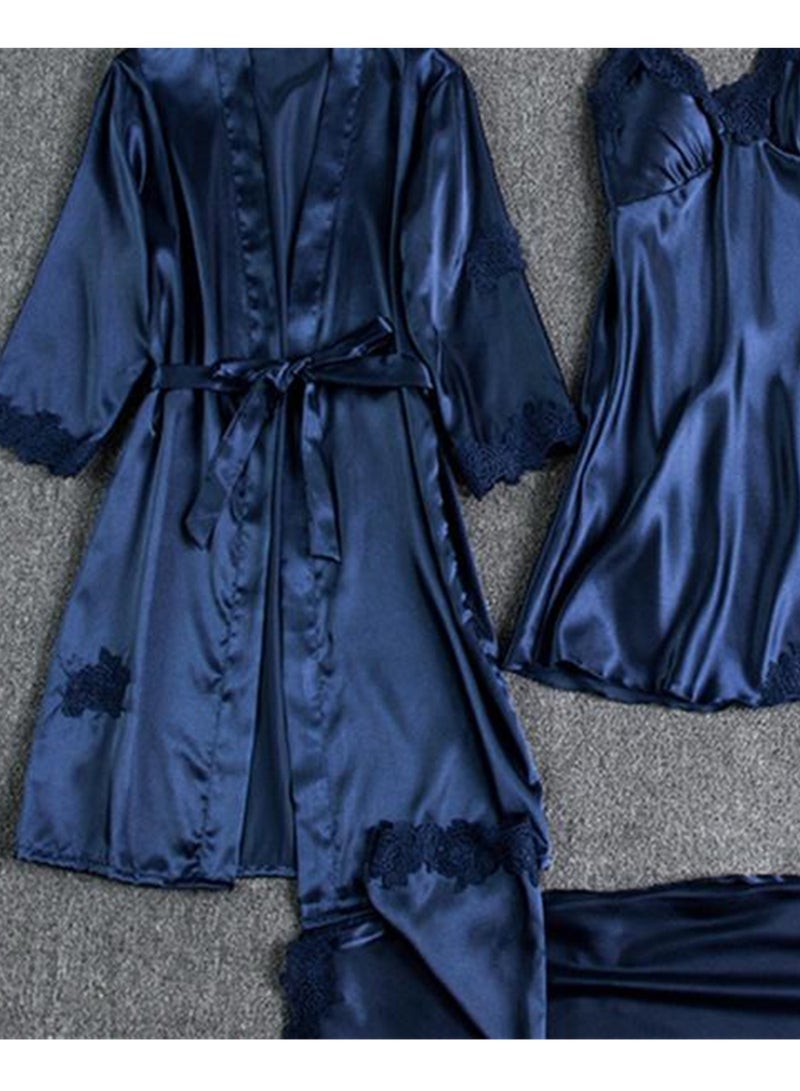 5pcs ice silk home wear long sleeve thin pajamas set  - Image 3