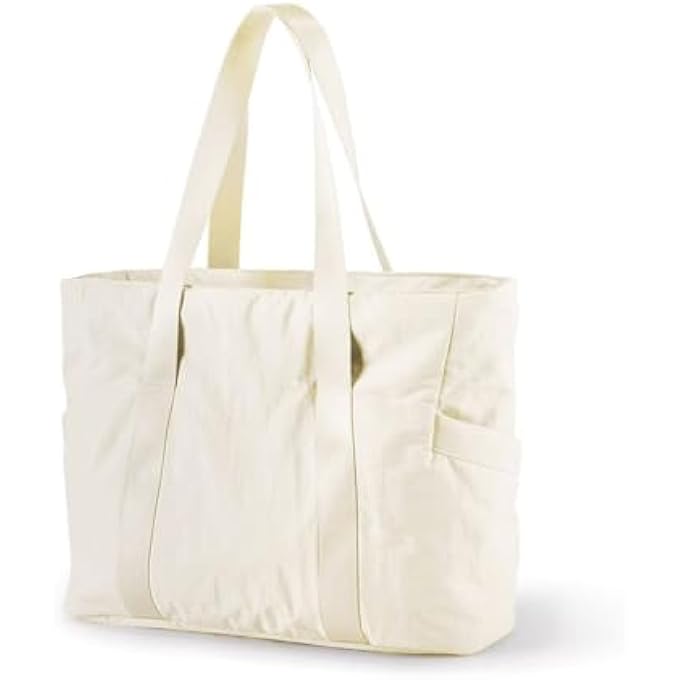 rayihni Tote Bag for Women with Zipper Gym Tote with Compartments Laptop Work Tote Nurse Dance Yoga Bag for Sport Travel - Image 1