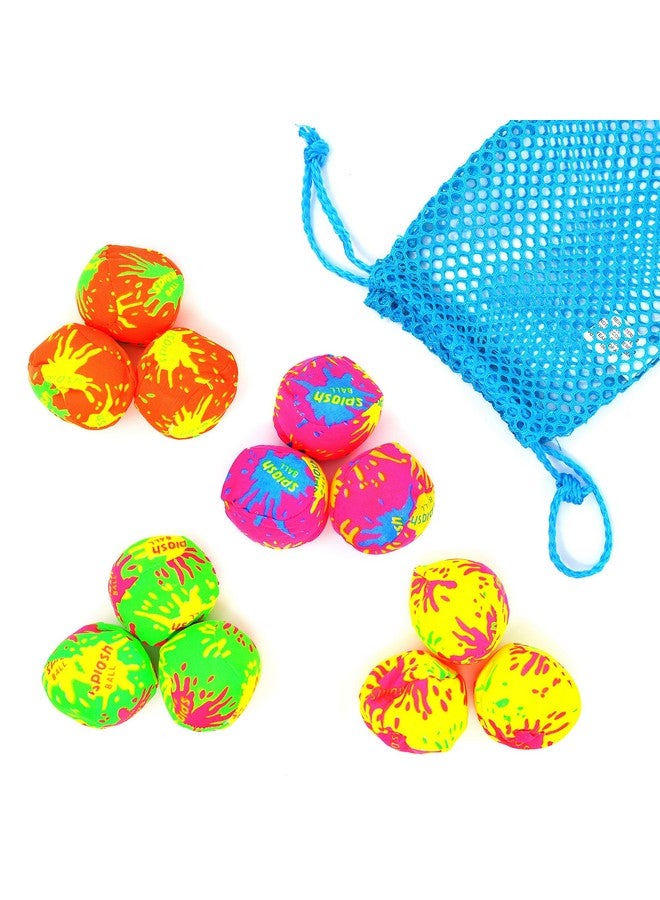 Big Mo's Toys Splash Balls - Neon Drawstring Mesh Bag And Cool Water Balls For Pool - 12 Pack Set - Image 1