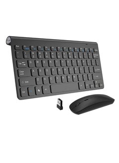 NTECH Wireless Keyboard And Mouse Combo Cordless USB Computer Keyboard And Mouse Set Ergonomic Silent Compact Slim For Windows Laptop Apple iMac Desktop PC black