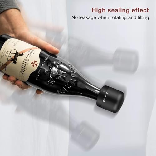 KIPSOME Wine Bottle Stopper, Silicone Wine Preserver with Rotating Switch, Reusable Sealer, Pack of 1 - Image 5